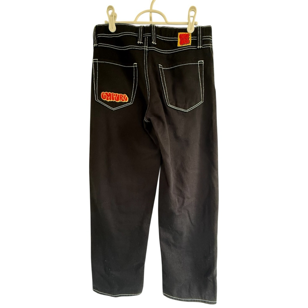 Empyre Black Contrast Stitch Loose Fit Skater Pants Size 26 - Picture 2 of 7